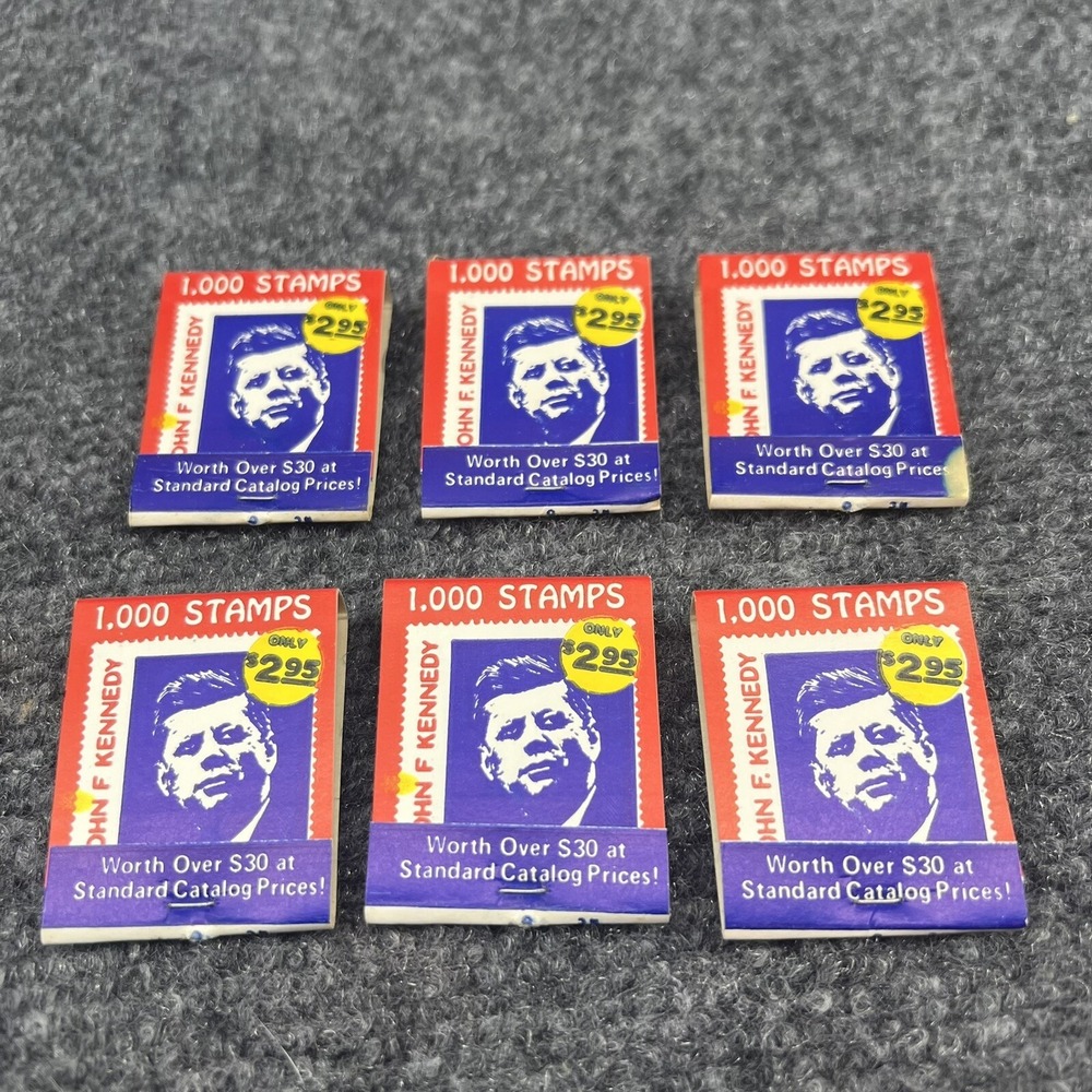Vintage DD Bean & Sons Matchbook 1,000 Stamps John F Kennedy Ads 6 Total